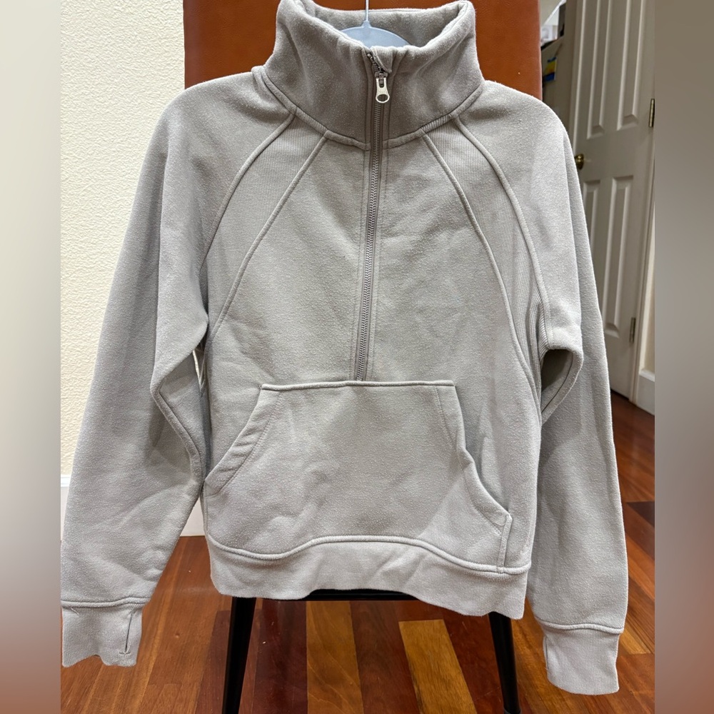 EUC Danskin Gray Quarter-Zip Fleece Pullover